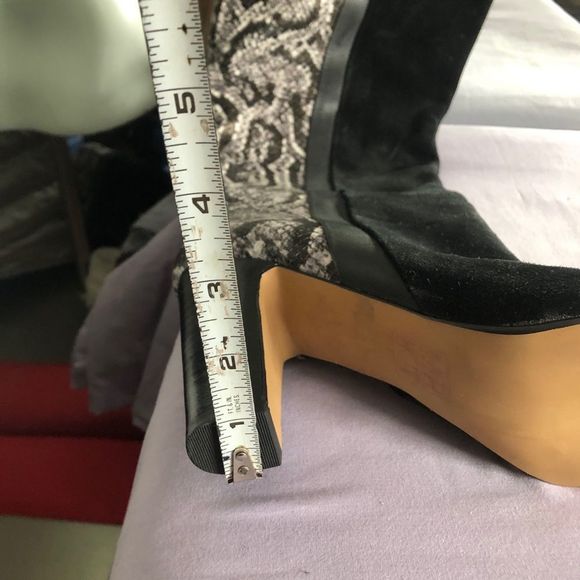 Black suede/ snakeskin tall boots - Picture 7 of 15